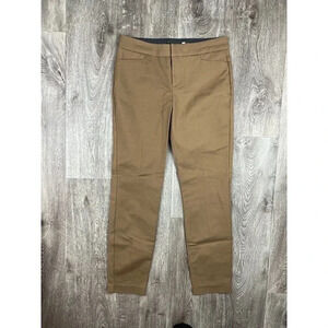 Crosby Madison Khaki Flat Front Ankle Pant Size 6 Career Office Work Business